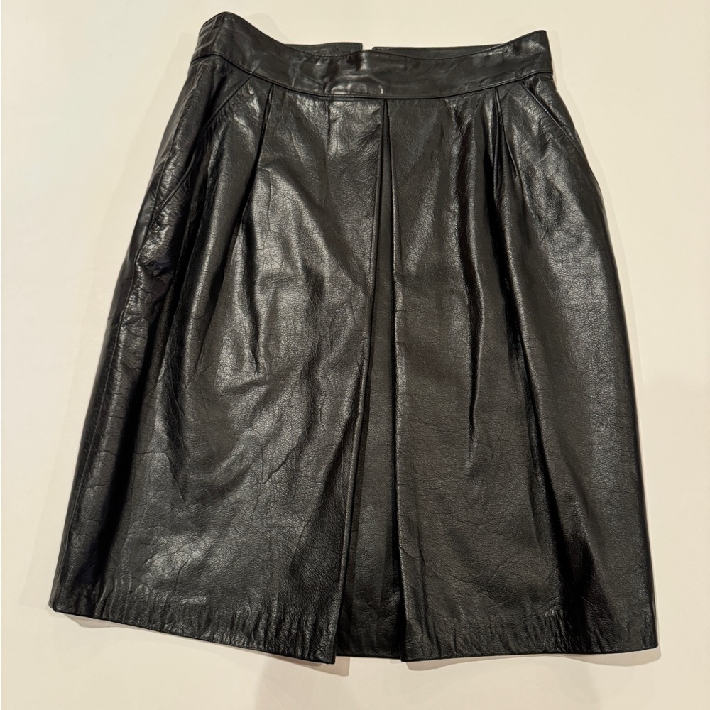 Vintage Black Leather Skirt Size 10